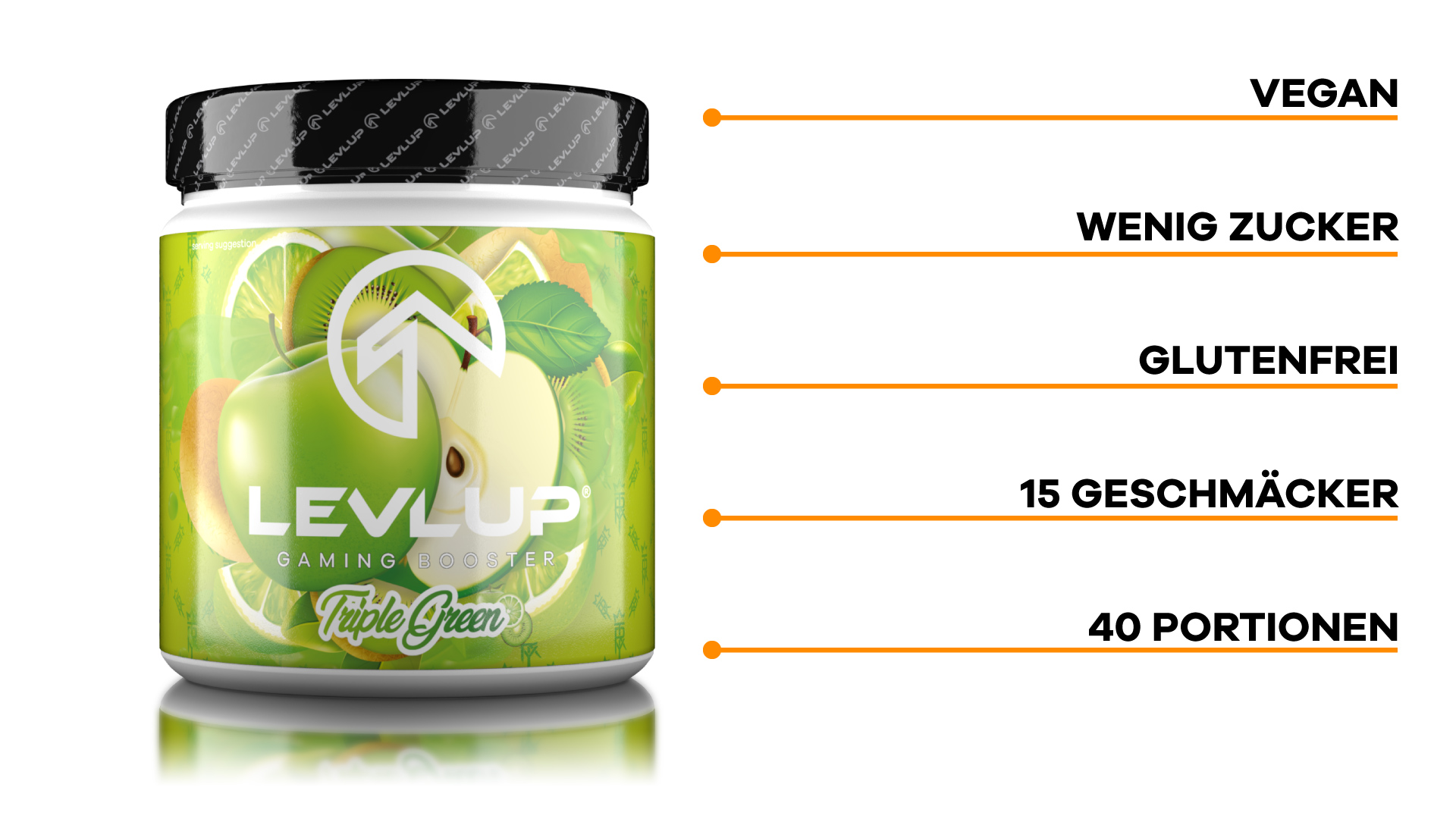 LevlUp Gaming Booster® Tub Triple Green LevlUp Gaming Booster® Tub Triple Green